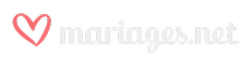 Logo du site Mariages.net avec un cœur rose dessiné à la main.